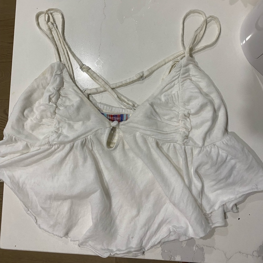 Urban outfitters white flowy shirt
